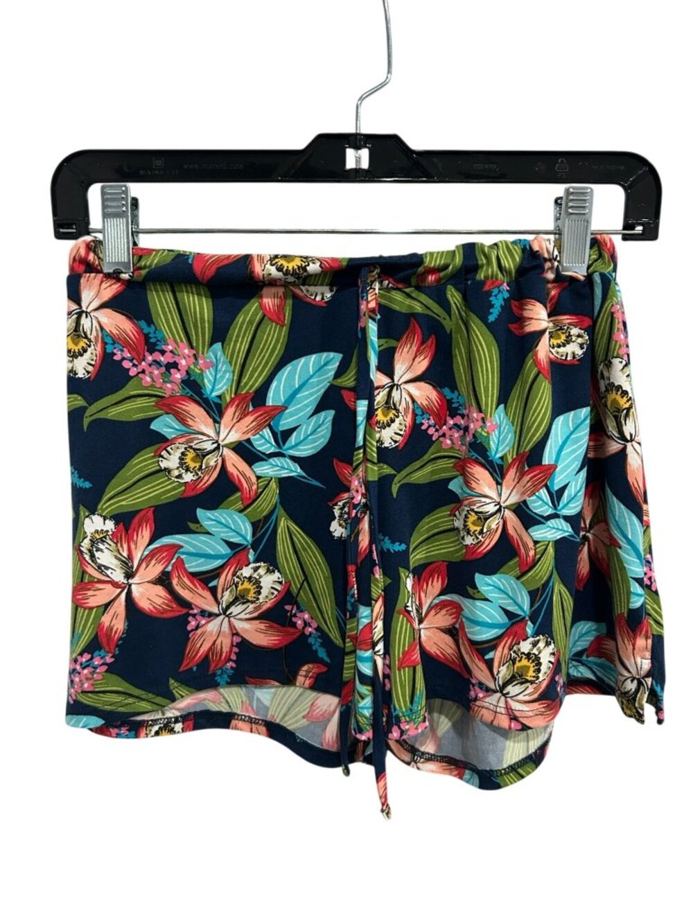 Grace & Lace Small Floral Print Navy Summer Shorts Elastic Waist Bloomcore Boho
